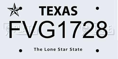 FVG1728 Texas License Plate