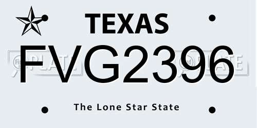 FVG2396 Texas License Plate