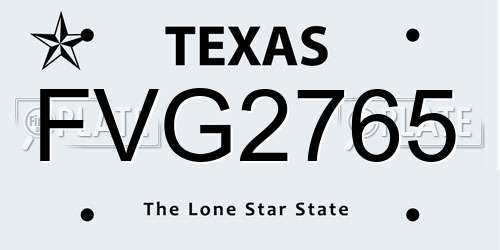 FVG2765 Texas License Plate