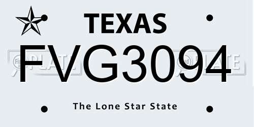 FVG3094 Texas License Plate
