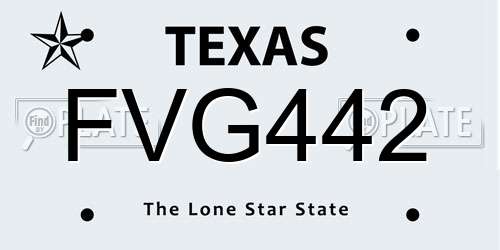 FVG442 Texas License Plate