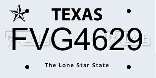 FVG4629 Texas License Plate