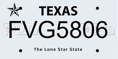 FVG5806 Texas License Plate