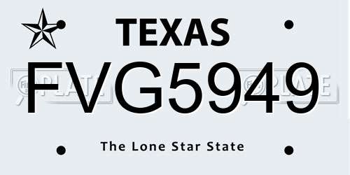 FVG5949 Texas License Plate