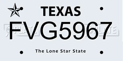 FVG5967 Texas License Plate