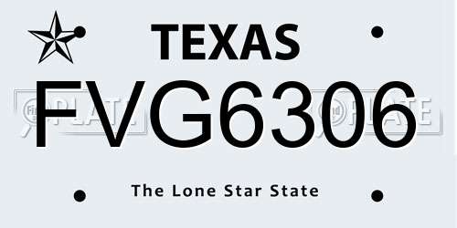FVG6306 Texas License Plate
