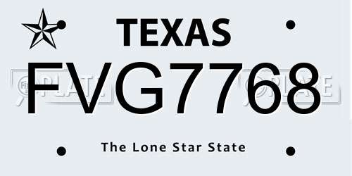 FVG7768 Texas License Plate
