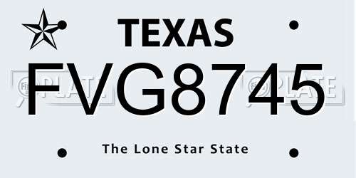 FVG8745 Texas License Plate