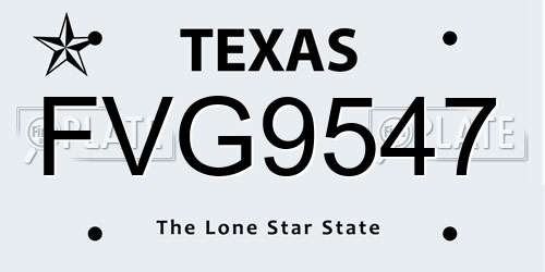 FVG9547 Texas License Plate