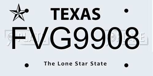 FVG9908 Texas License Plate