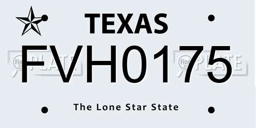 FVH0175 Texas License Plate