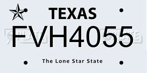 FVH4055 Texas License Plate