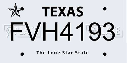FVH4193 Texas License Plate