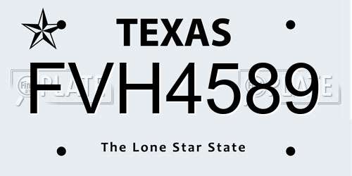 FVH4589 Texas License Plate