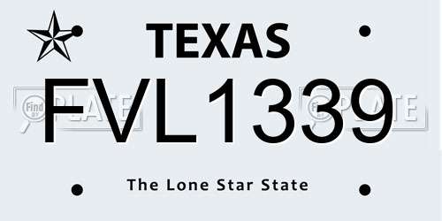 FVL1339 Texas License Plate