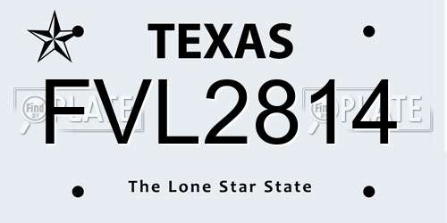 FVL2814 Texas License Plate
