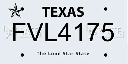 FVL4175 Texas License Plate
