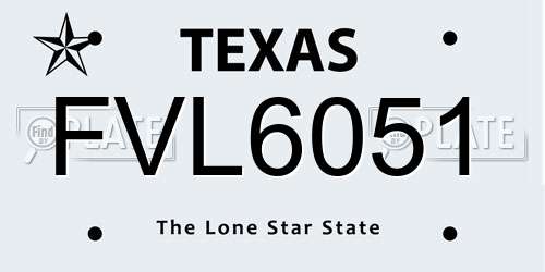FVL6051 Texas License Plate