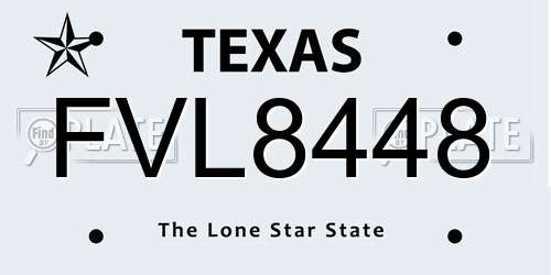 FVL8448 Texas License Plate