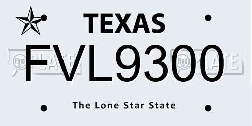 FVL9300 Texas License Plate