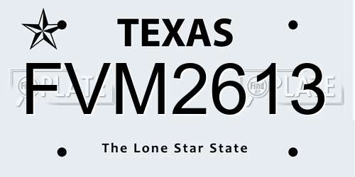 FVM2613 Texas License Plate