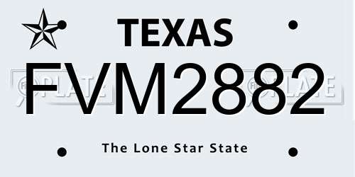 FVM2882 Texas License Plate