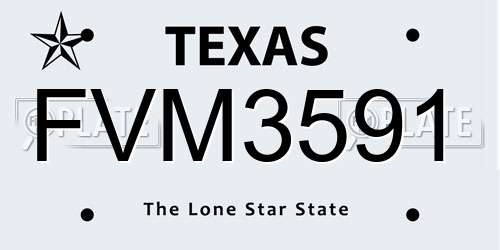 FVM3591 Texas License Plate