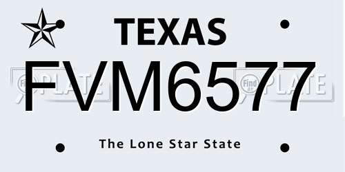 FVM6577 Texas License Plate