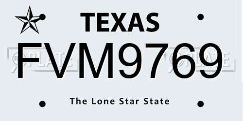 FVM9769 Texas License Plate