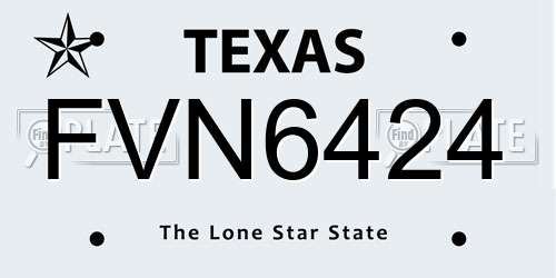 FVN6424 Texas License Plate