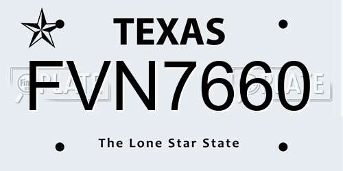 FVN7660 Texas License Plate
