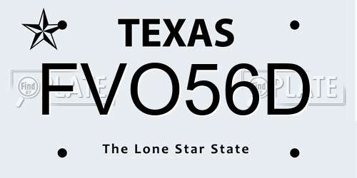 FVO56D Texas License Plate