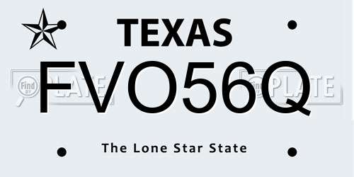 FVO56Q Texas License Plate