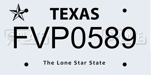 FVP0589 Texas License Plate