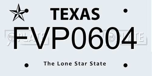 FVP0604 Texas License Plate