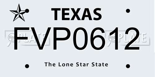 FVP0612 Texas License Plate