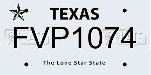 FVP1074 Texas License Plate