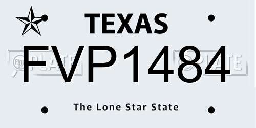 FVP1484 Texas License Plate