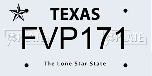FVP171 Texas License Plate