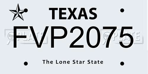 FVP2075 Texas License Plate