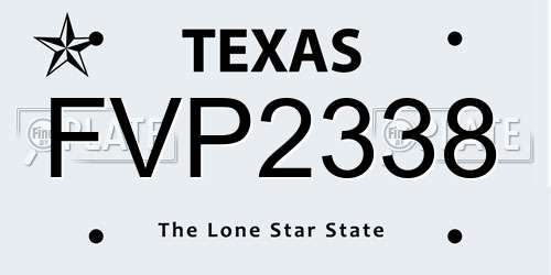 FVP2338 Texas License Plate
