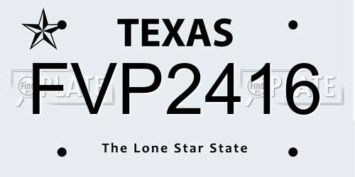 FVP2416 Texas License Plate