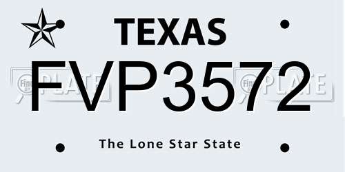 FVP3572 Texas License Plate