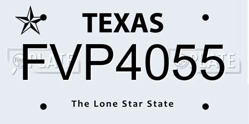 FVP4055 Texas License Plate