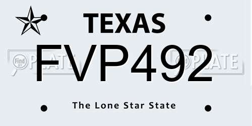 FVP492 Texas License Plate