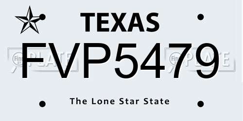 FVP5479 Texas License Plate