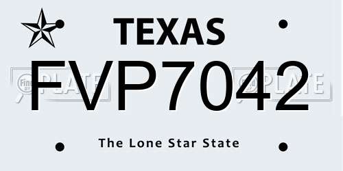 FVP7042 Texas License Plate