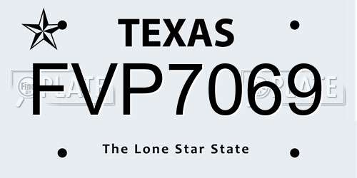 FVP7069 Texas License Plate