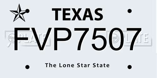 FVP7507 Texas License Plate