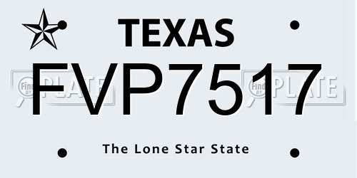 FVP7517 Texas License Plate